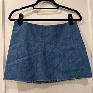 Blue Denim Mini Jean Skirt with shorts underneath by Sky to Moon - medium